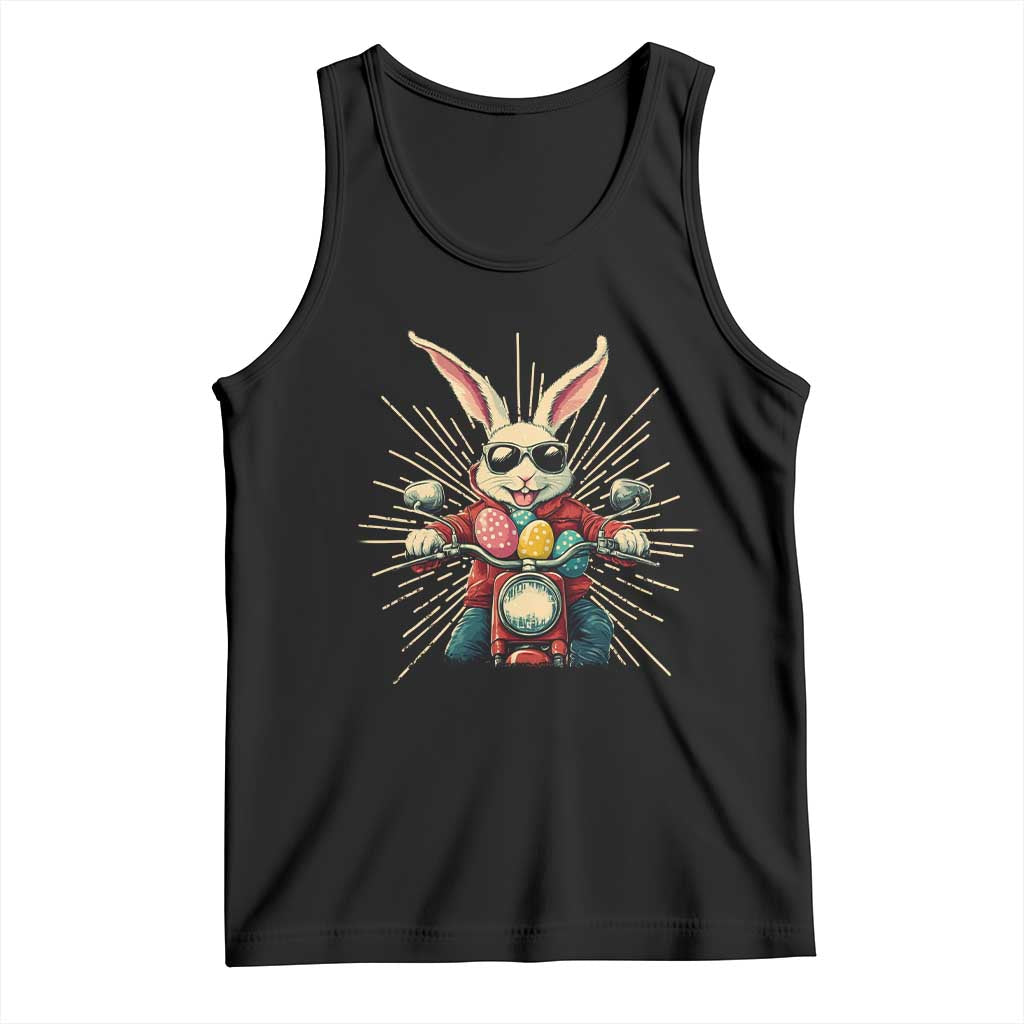 Biker Bunny Tank Top Retro Easter Day Rabbit Ride Motorcycles Motorbike - Wonder Print Shop