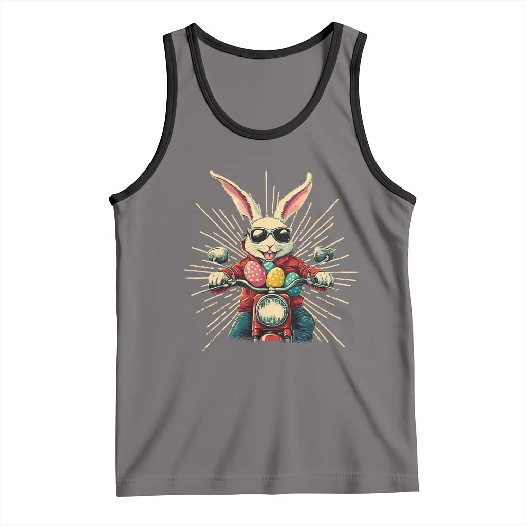 Biker Bunny Tank Top Retro Easter Day Rabbit Ride Motorcycles Motorbike - Wonder Print Shop