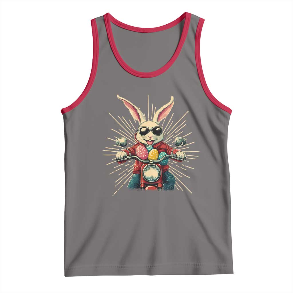 Biker Bunny Tank Top Retro Easter Day Rabbit Ride Motorcycles Motorbike - Wonder Print Shop