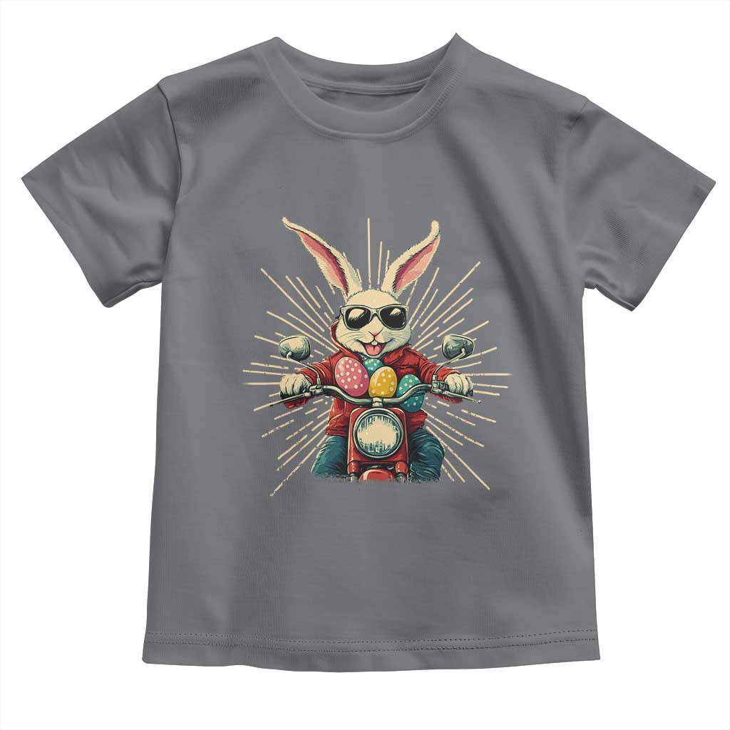 Biker Bunny Toddler T Shirt Retro Easter Day Rabbit Ride Motorcycles Motorbike - Wonder Print Shop