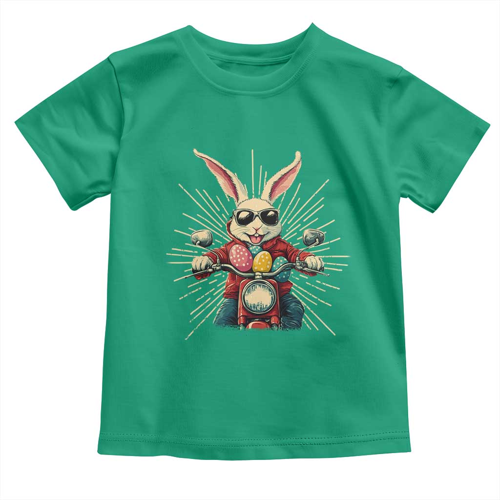 Biker Bunny Toddler T Shirt Retro Easter Day Rabbit Ride Motorcycles Motorbike - Wonder Print Shop