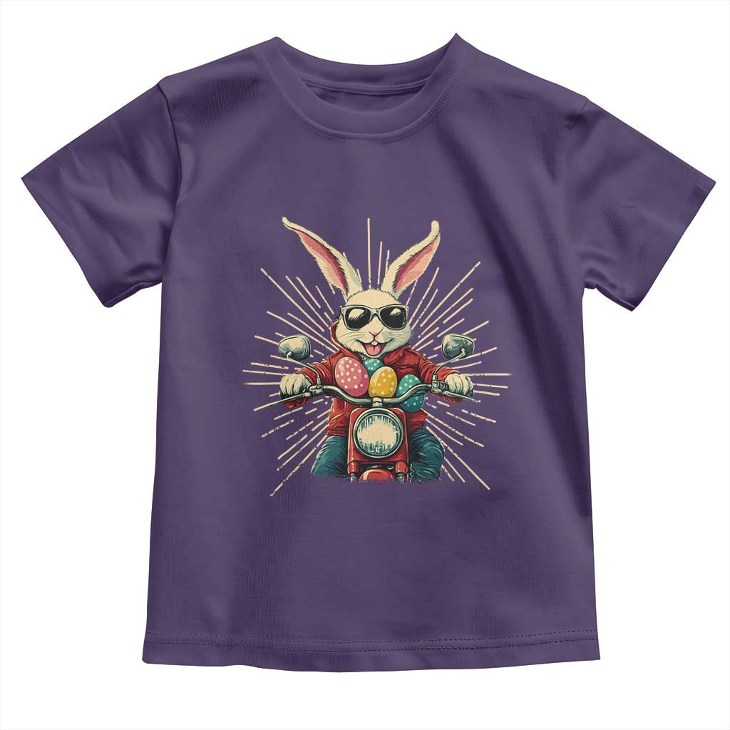 Biker Bunny Toddler T Shirt Retro Easter Day Rabbit Ride Motorcycles Motorbike - Wonder Print Shop
