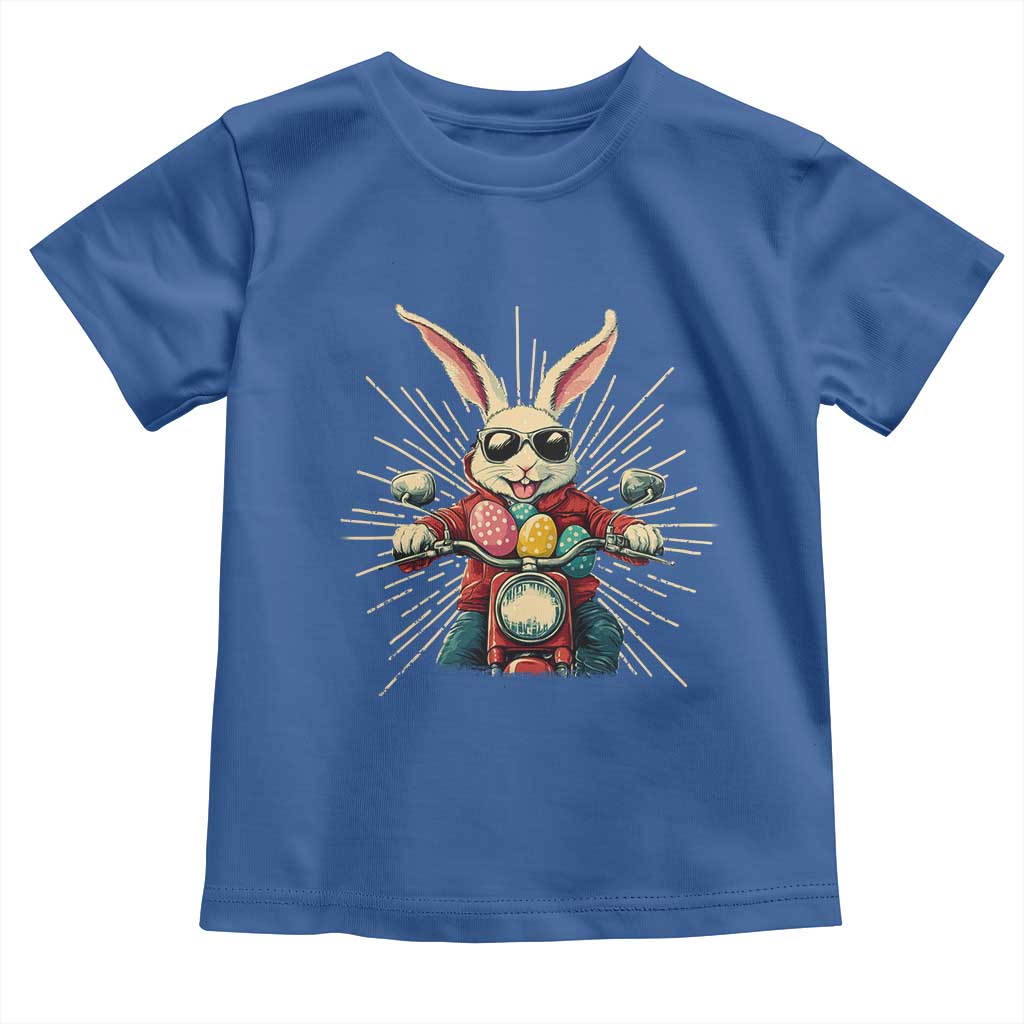 Biker Bunny Toddler T Shirt Retro Easter Day Rabbit Ride Motorcycles Motorbike - Wonder Print Shop