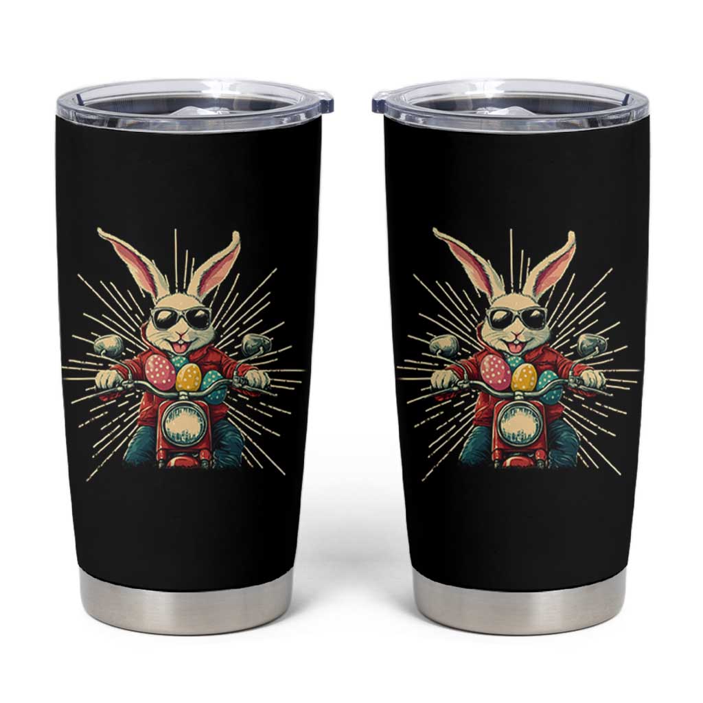 Biker Bunny Tumbler Cup Retro Easter Day Rabbit Ride Motorcycles Motorbike - Wonder Print Shop