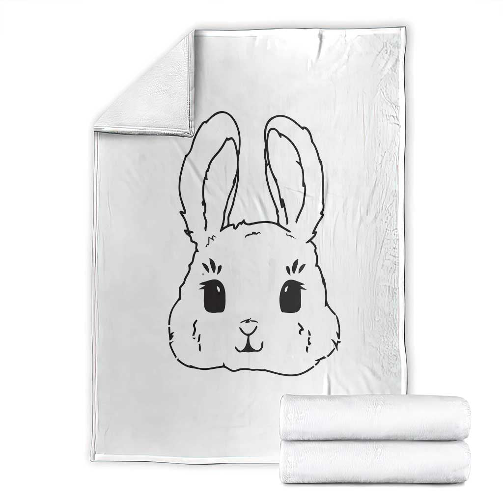 Cute Bunny Throw Blanket Kawaii Rabbit Happy Easter Day - Wonder Print Shop