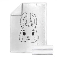 Cute Bunny Throw Blanket Kawaii Rabbit Happy Easter Day - Wonder Print Shop
