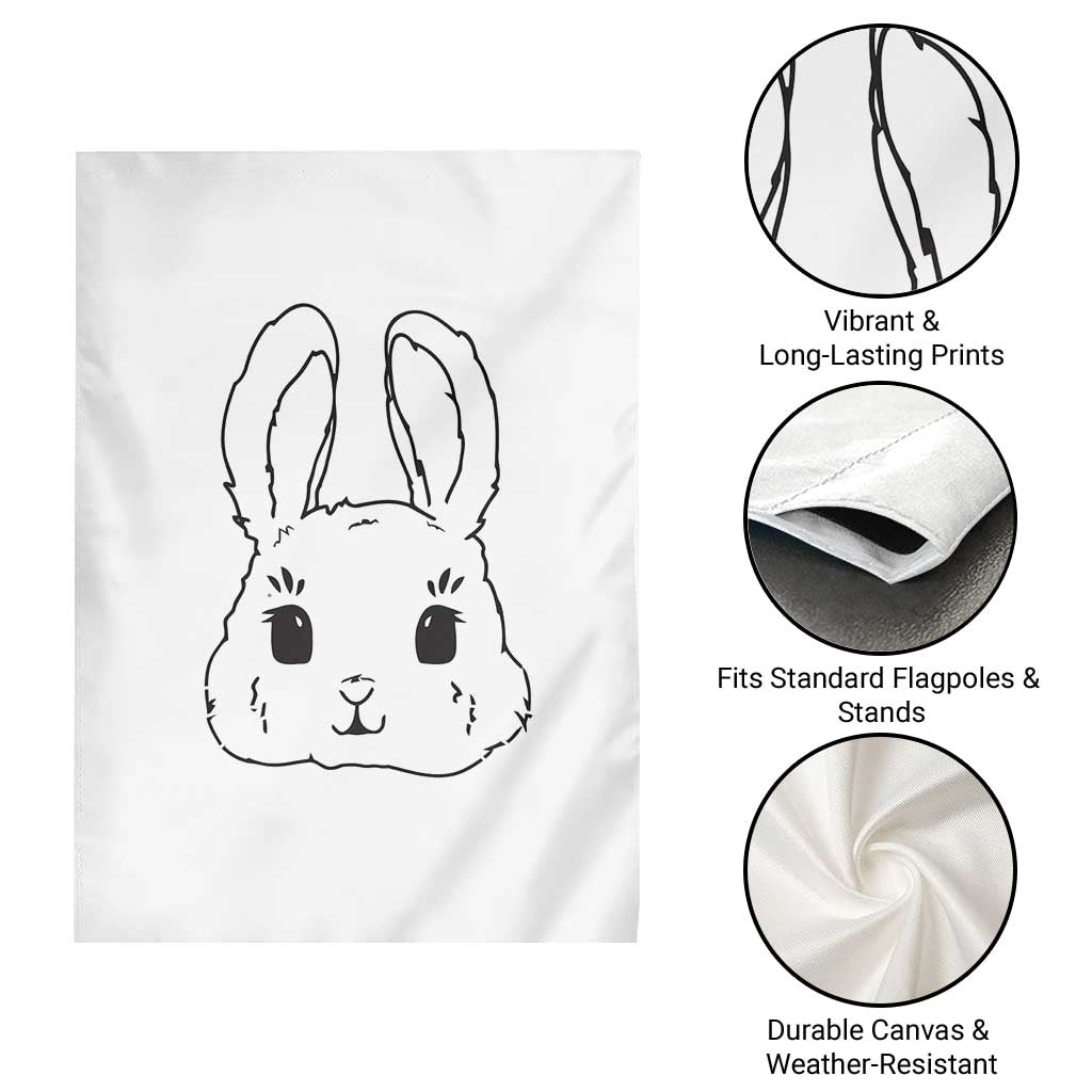 Cute Bunny Garden Flag Kawaii Rabbit Happy Easter Day - Wonder Print Shop