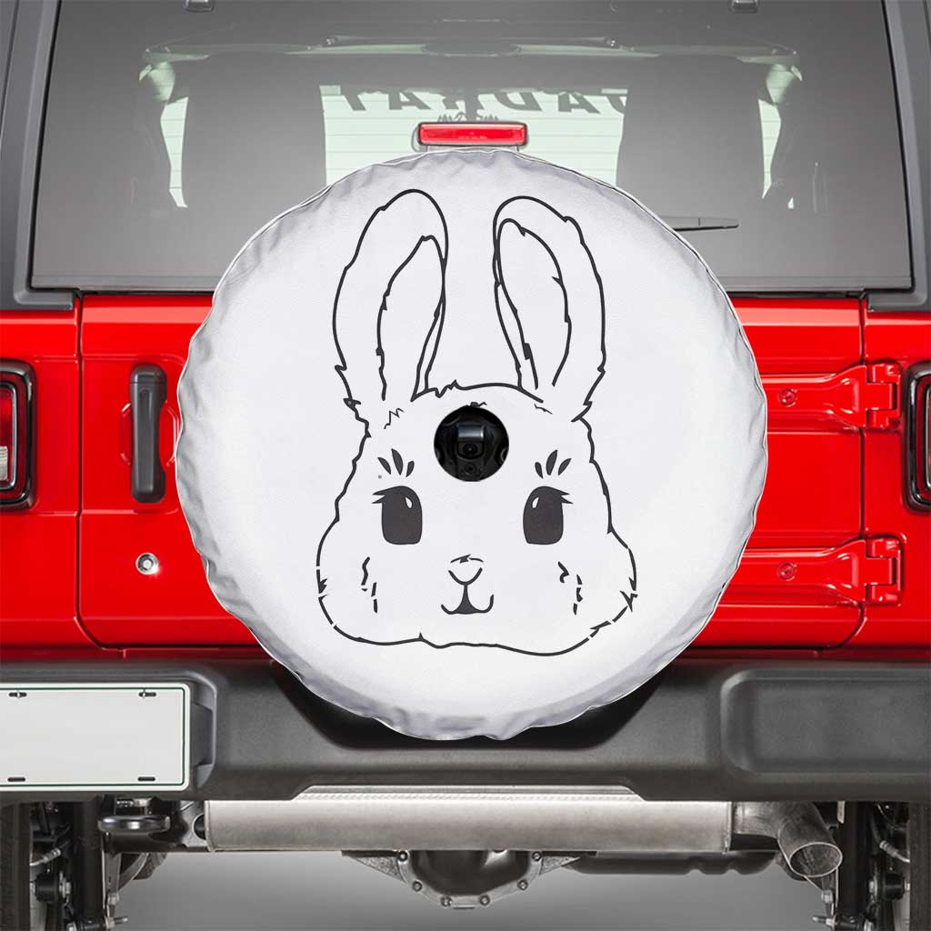 Cute Bunny Spare Tire Cover Kawaii Rabbit Happy Easter Day - Wonder Print Shop