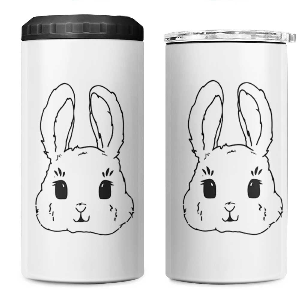 Cute Bunny 4 in 1 Can Cooler Tumbler Kawaii Rabbit Happy Easter Day - Wonder Print Shop
