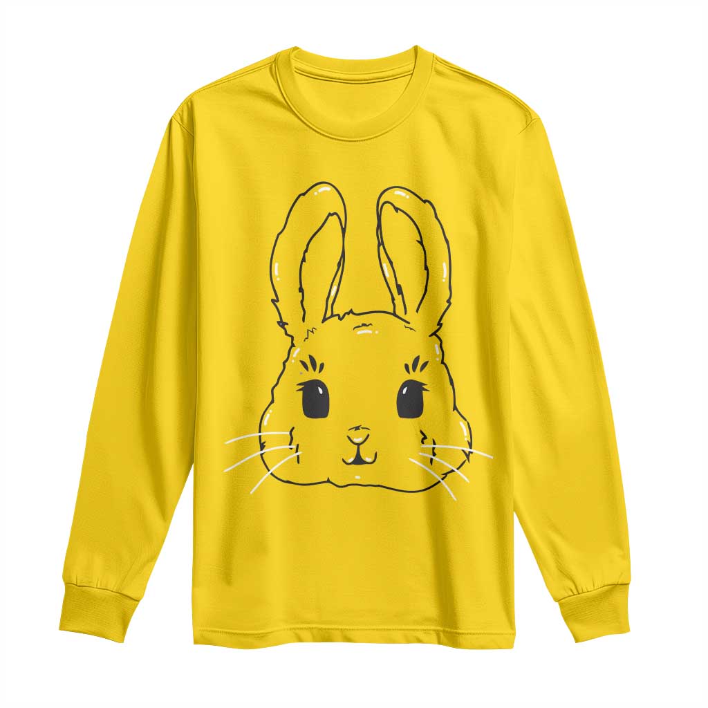 Cute Bunny Long Sleeve Shirt Kawaii Rabbit Happy Easter Day - Wonder Print Shop