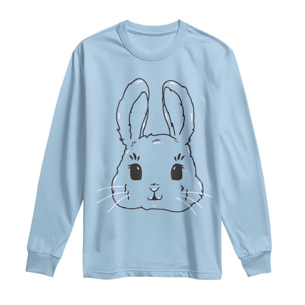 Cute Bunny Long Sleeve Shirt Kawaii Rabbit Happy Easter Day - Wonder Print Shop