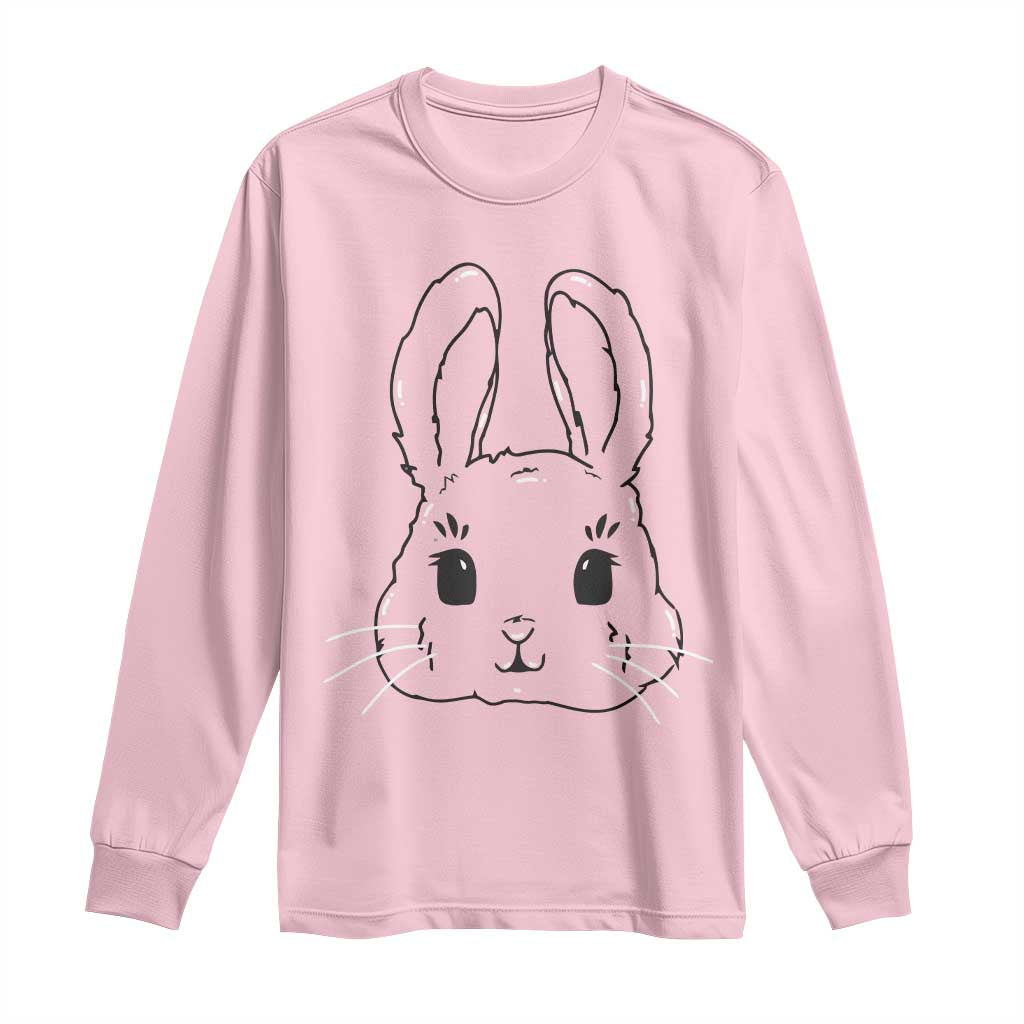 Cute Bunny Long Sleeve Shirt Kawaii Rabbit Happy Easter Day - Wonder Print Shop