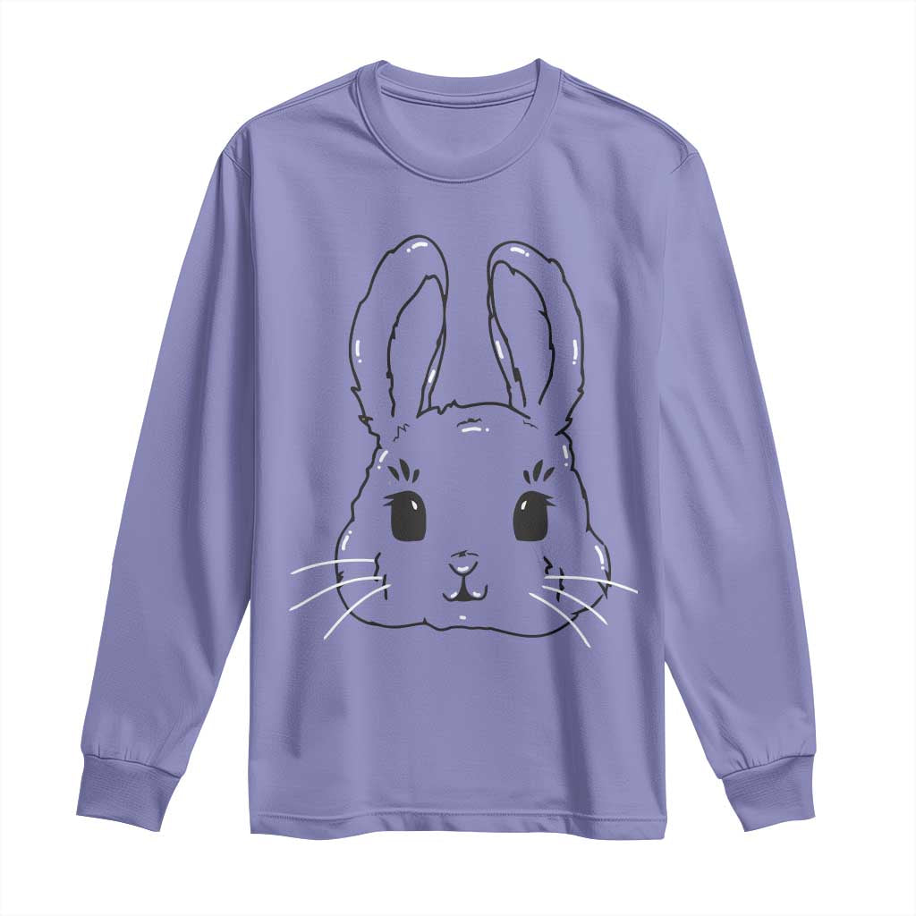 Cute Bunny Long Sleeve Shirt Kawaii Rabbit Happy Easter Day - Wonder Print Shop