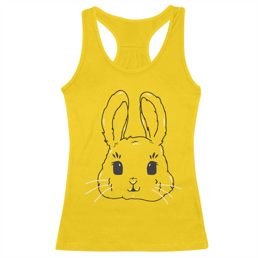 Cute Bunny Racerback Tank Top Kawaii Rabbit Happy Easter Day - Wonder Print Shop
