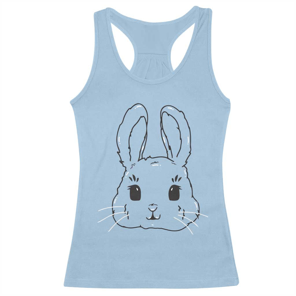 Cute Bunny Racerback Tank Top Kawaii Rabbit Happy Easter Day - Wonder Print Shop