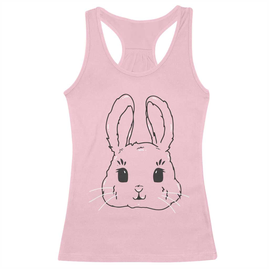 Cute Bunny Racerback Tank Top Kawaii Rabbit Happy Easter Day - Wonder Print Shop