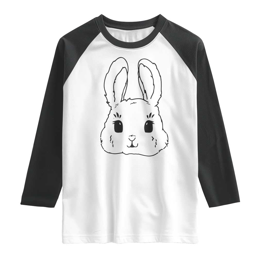 Cute Bunny Raglan Shirt Kawaii Rabbit Happy Easter Day - Wonder Print Shop