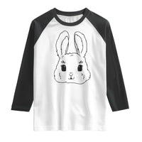 Cute Bunny Raglan Shirt Kawaii Rabbit Happy Easter Day - Wonder Print Shop