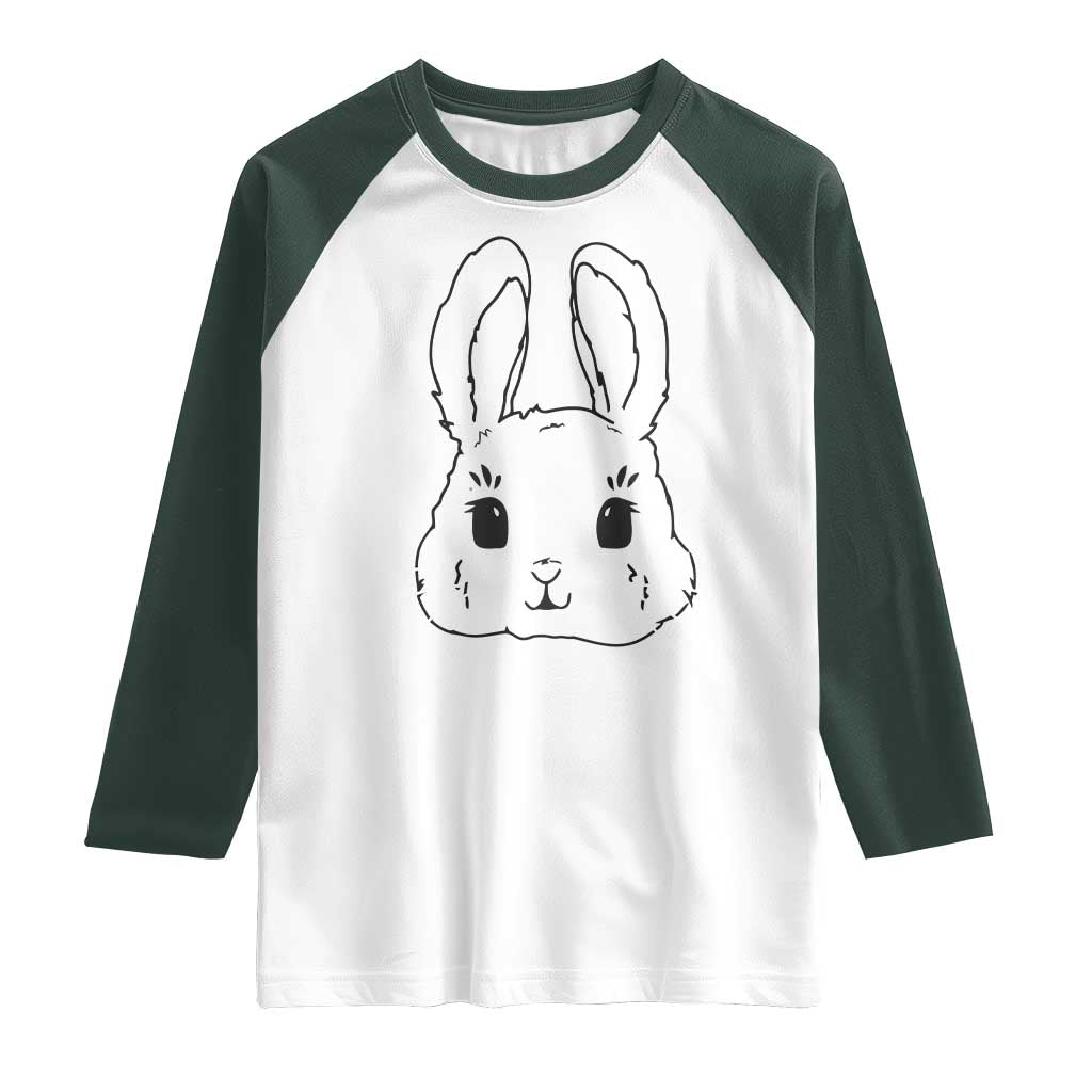 Cute Bunny Raglan Shirt Kawaii Rabbit Happy Easter Day - Wonder Print Shop