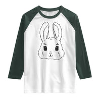 Cute Bunny Raglan Shirt Kawaii Rabbit Happy Easter Day - Wonder Print Shop