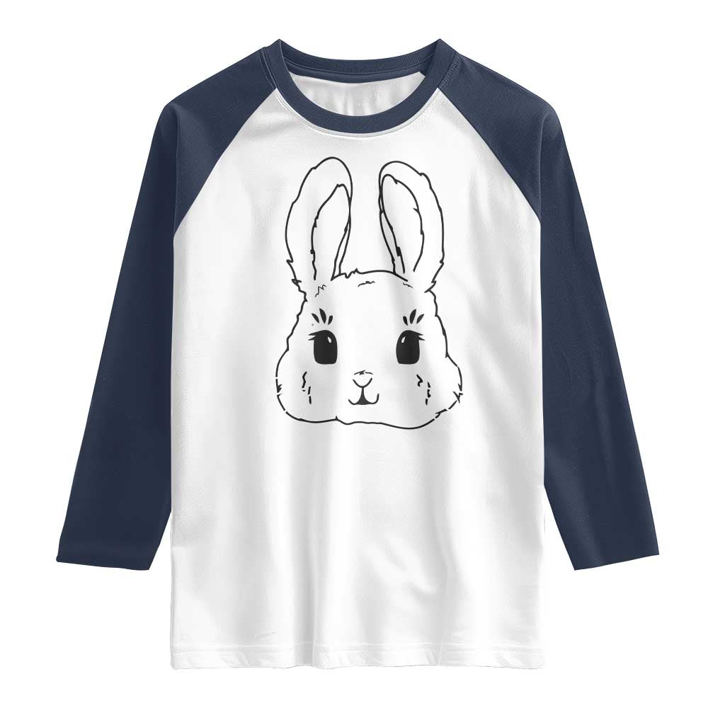 Cute Bunny Raglan Shirt Kawaii Rabbit Happy Easter Day - Wonder Print Shop