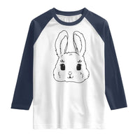 Cute Bunny Raglan Shirt Kawaii Rabbit Happy Easter Day - Wonder Print Shop