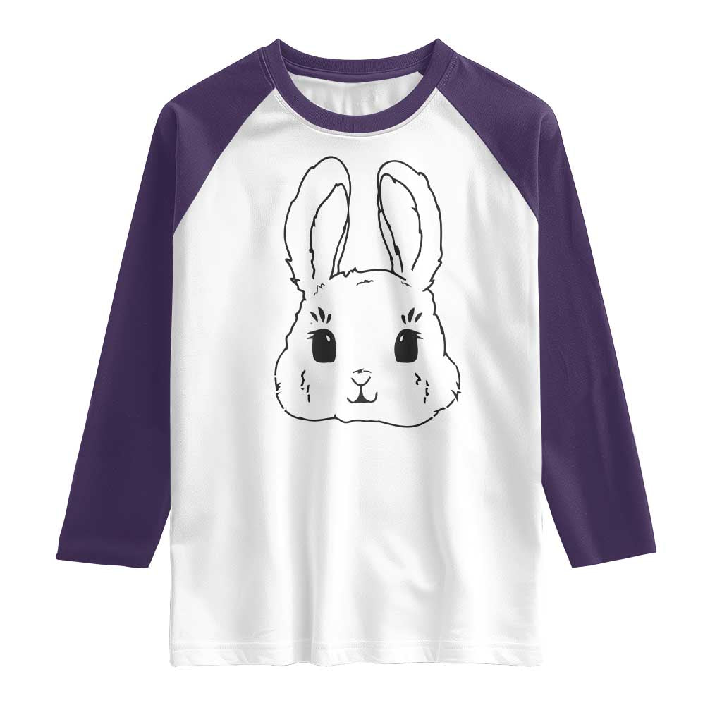 Cute Bunny Raglan Shirt Kawaii Rabbit Happy Easter Day - Wonder Print Shop