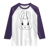 Cute Bunny Raglan Shirt Kawaii Rabbit Happy Easter Day - Wonder Print Shop