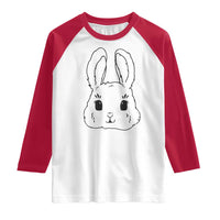 Cute Bunny Raglan Shirt Kawaii Rabbit Happy Easter Day - Wonder Print Shop