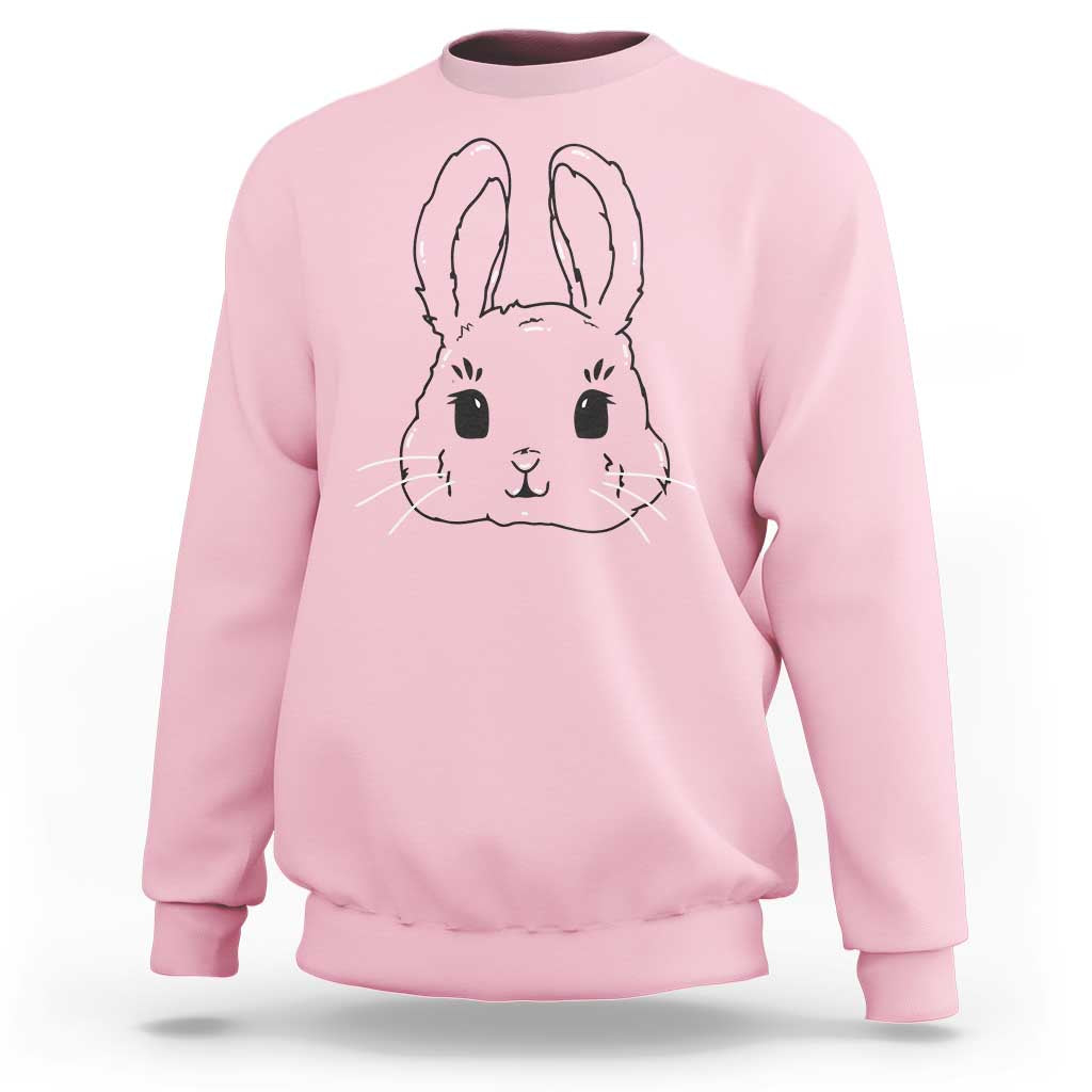 Cute Bunny Sweatshirt Kawaii Rabbit Happy Easter Day - Wonder Print Shop