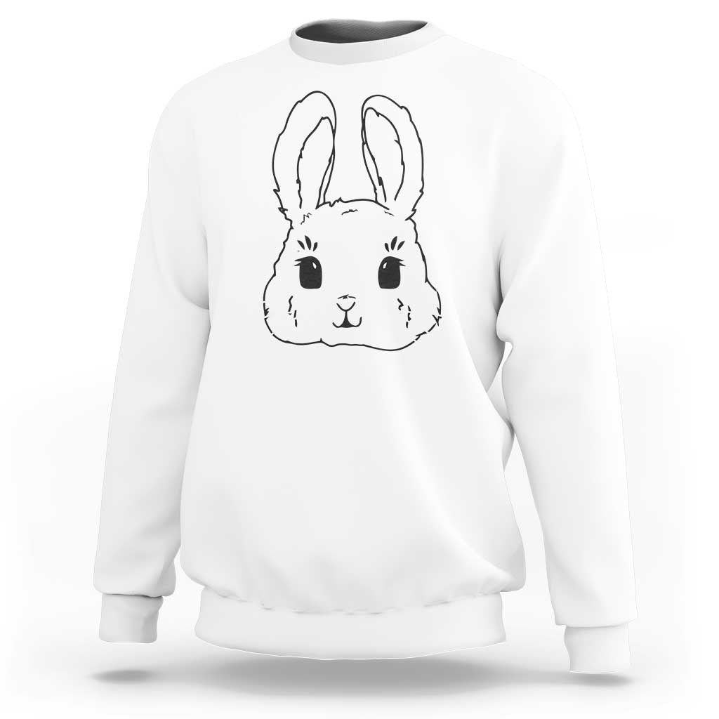 Cute Bunny Sweatshirt Kawaii Rabbit Happy Easter Day - Wonder Print Shop
