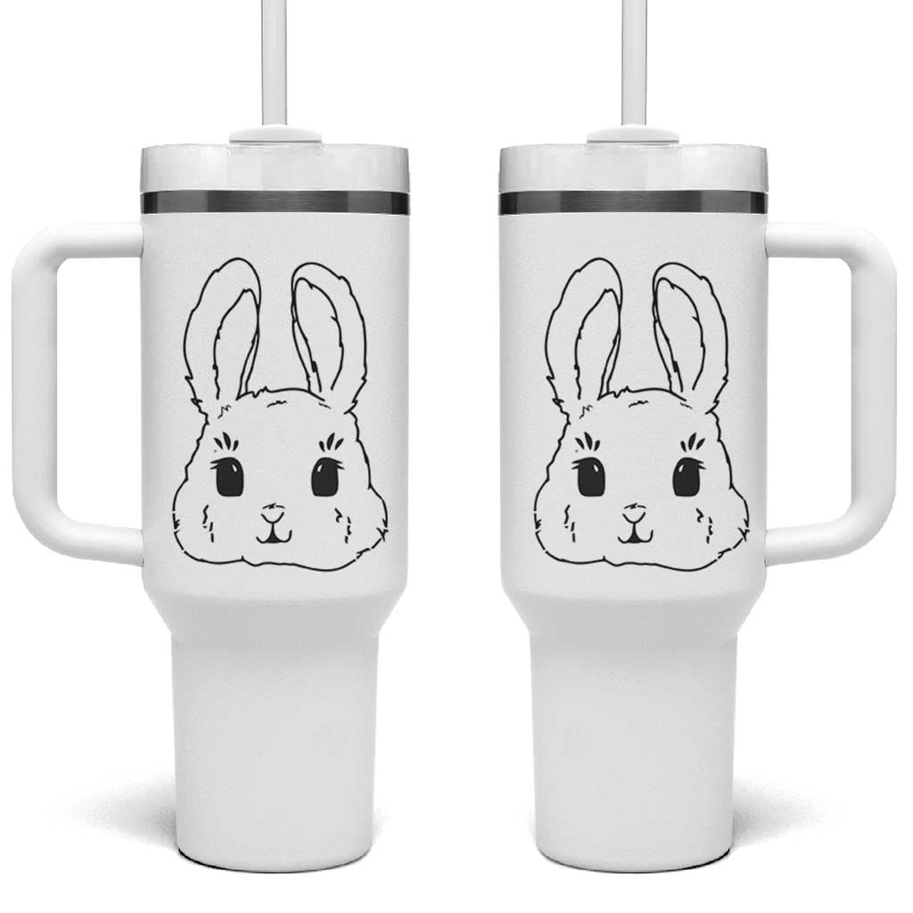 Cute Bunny Tumbler With Handle Kawaii Rabbit Happy Easter Day - Wonder Print Shop