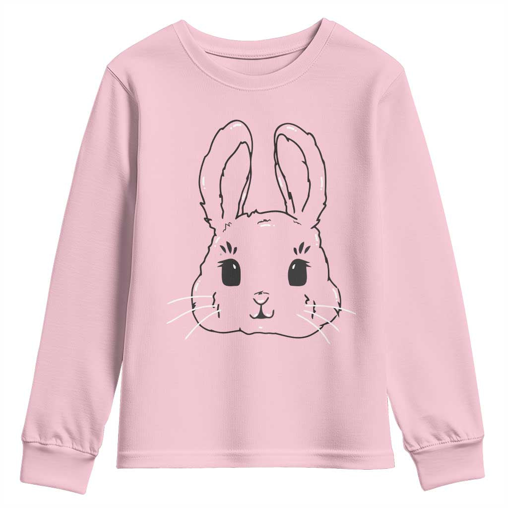 Cute Bunny Youth Sweatshirt Kawaii Rabbit Happy Easter Day - Wonder Print Shop