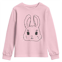 Cute Bunny Youth Sweatshirt Kawaii Rabbit Happy Easter Day - Wonder Print Shop