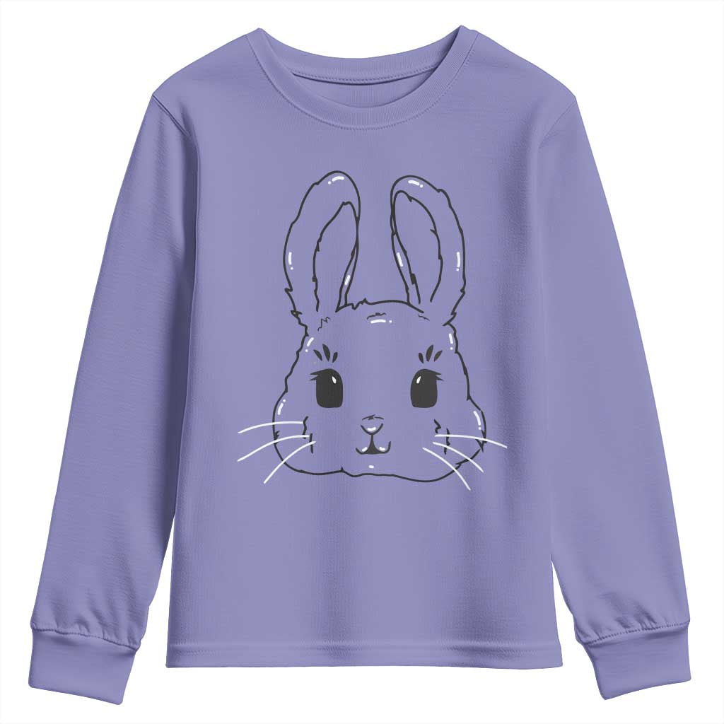 Cute Bunny Youth Sweatshirt Kawaii Rabbit Happy Easter Day - Wonder Print Shop
