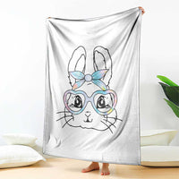 Girls Easter Bunny Throw Blanket Rabbit Face Tie Dye Glasses Happy Easter Day - Wonder Print Shop