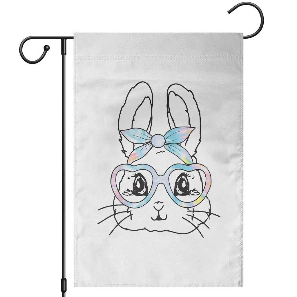 Girls Easter Bunny Garden Flag Rabbit Face Tie Dye Glasses Happy Easter Day - Wonder Print Shop