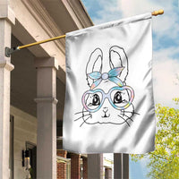 Girls Easter Bunny Garden Flag Rabbit Face Tie Dye Glasses Happy Easter Day - Wonder Print Shop