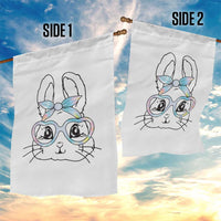 Girls Easter Bunny Garden Flag Rabbit Face Tie Dye Glasses Happy Easter Day - Wonder Print Shop