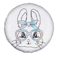 Girls Easter Bunny Spare Tire Cover Rabbit Face Tie Dye Glasses Happy Easter Day - Wonder Print Shop