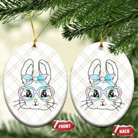 Girls Easter Bunny Ceramic Ornament Rabbit Face Tie Dye Glasses Happy Easter Day - Wonder Print Shop