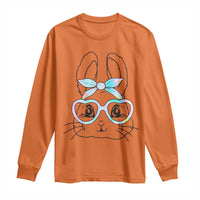 Girls Easter Bunny Long Sleeve Shirt Rabbit Face Tie Dye Glasses Happy Easter Day - Wonder Print Shop