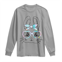Girls Easter Bunny Long Sleeve Shirt Rabbit Face Tie Dye Glasses Happy Easter Day - Wonder Print Shop