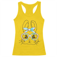 Girls Easter Bunny Racerback Tank Top Rabbit Face Tie Dye Glasses Happy Easter Day - Wonder Print Shop