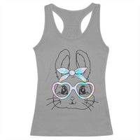 Girls Easter Bunny Racerback Tank Top Rabbit Face Tie Dye Glasses Happy Easter Day - Wonder Print Shop