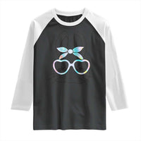 Girls Easter Bunny Raglan Shirt Rabbit Face Tie Dye Glasses Happy Easter Day - Wonder Print Shop
