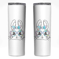 Girls Easter Bunny Skinny Tumbler Rabbit Face Tie Dye Glasses Happy Easter Day - Wonder Print Shop