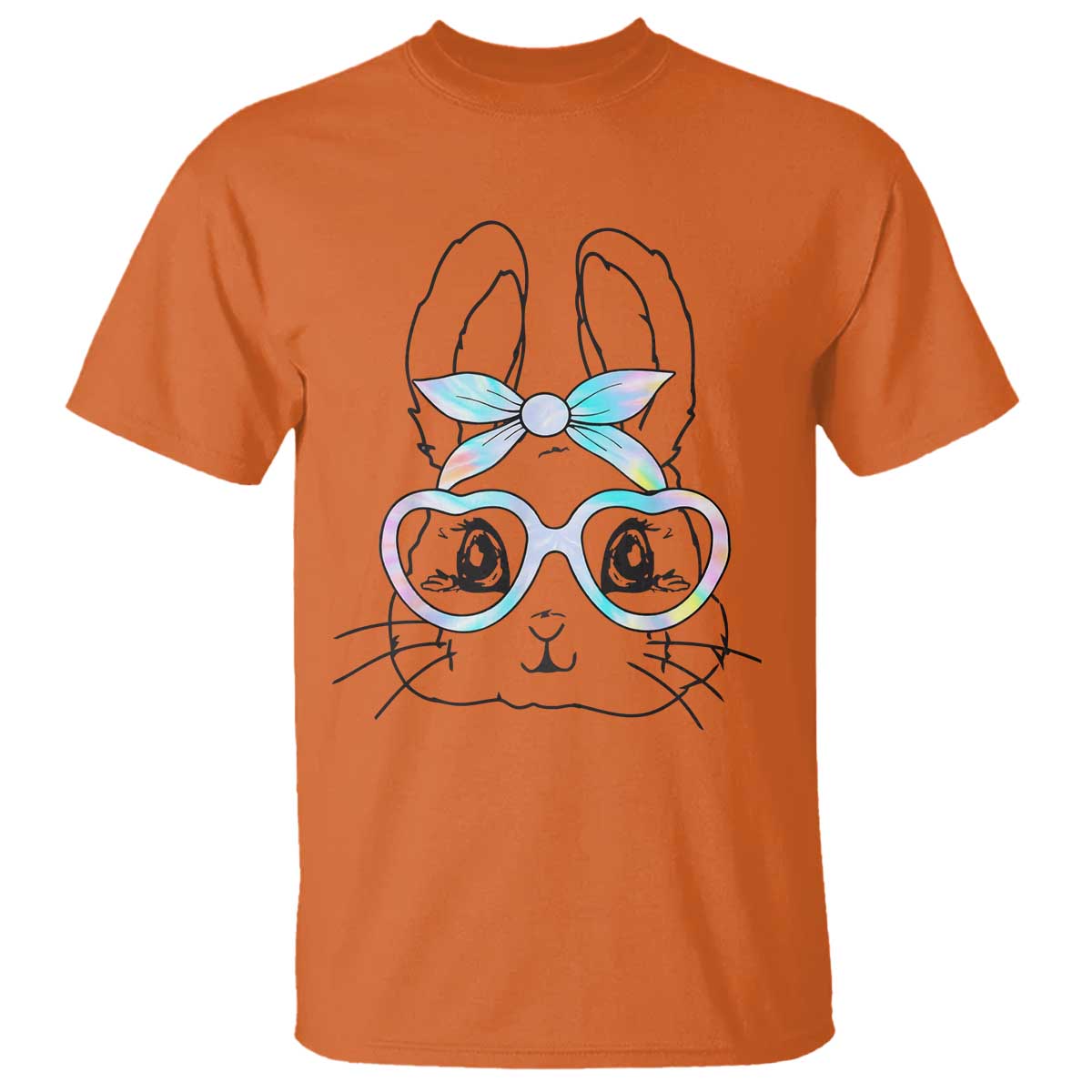 Girls Easter Bunny T Shirt Rabbit Face Tie Dye Glasses Happy Easter Day - Wonder Print Shop