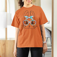 Girls Easter Bunny T Shirt For Women Rabbit Face Tie Dye Glasses Happy Easter Day - Wonder Print Shop