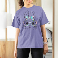 Girls Easter Bunny T Shirt For Women Rabbit Face Tie Dye Glasses Happy Easter Day - Wonder Print Shop